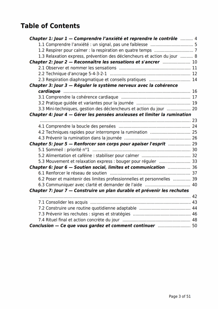 7 Jours pour Apaiser l’Anxiété