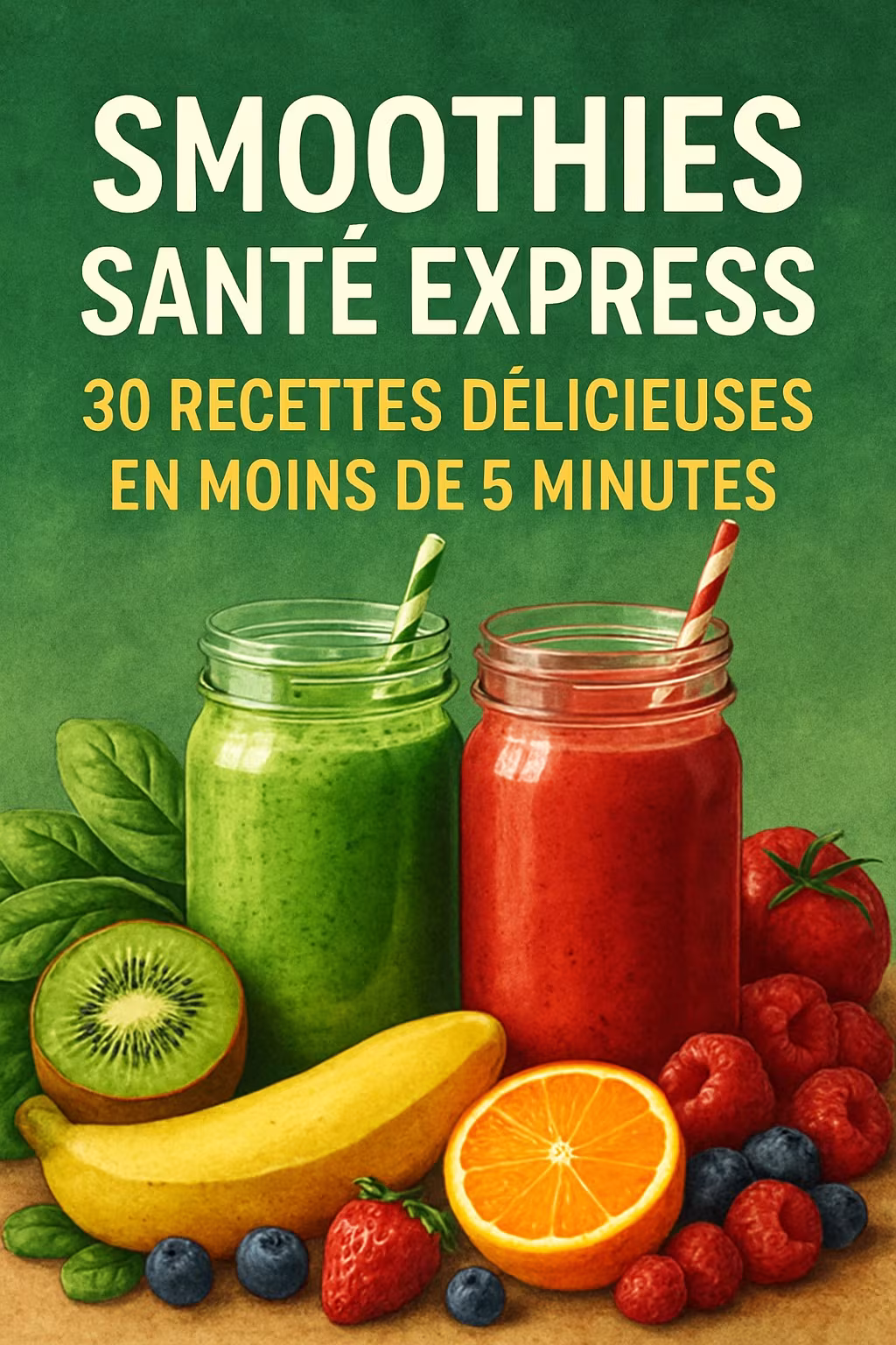 Smoothies Santé Express – 30 Recettes délicieuses en moins de 5 minutes